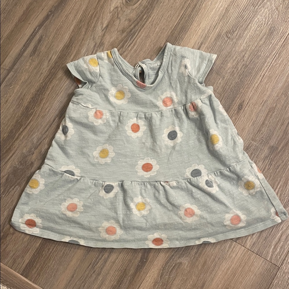 Floral Kids Casual Dress - Blue and Multicolor